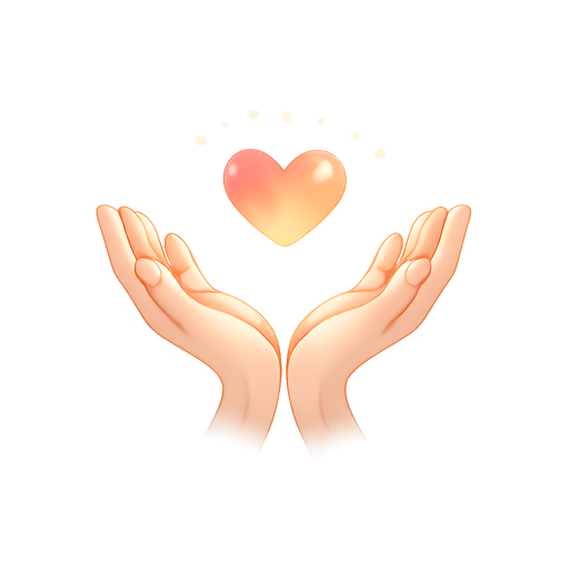 Hands holding a heart - symbol for self-care