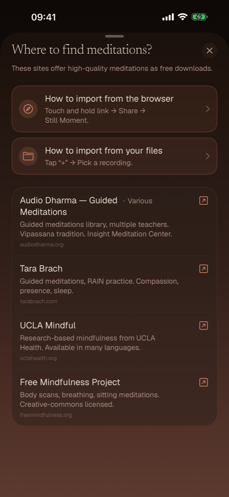 Where to find meditations