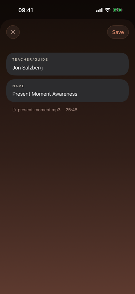 Edit meditation details